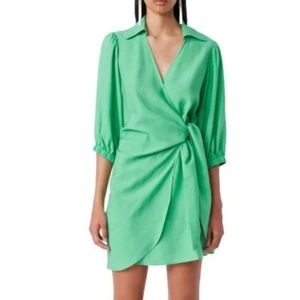 SUNCOO Vibrant Green Mini Dress